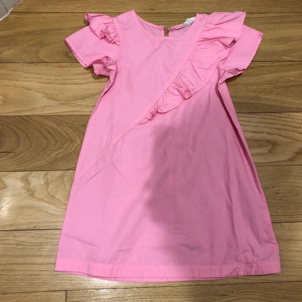 H&M girls pink ruffle sleeve dress